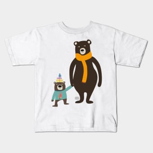 Christmas Mama Bear and Cub / Mamabär und Kind Kids T-Shirt